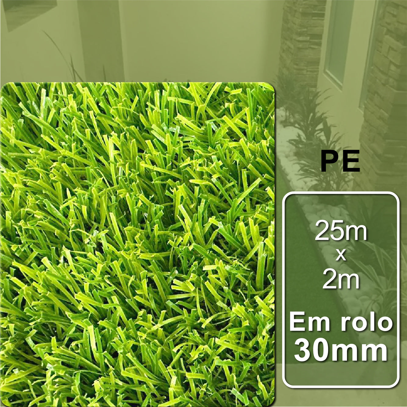 Rolo de Grama sintética/artificial de 30mm | 50m² - vendida em rolo