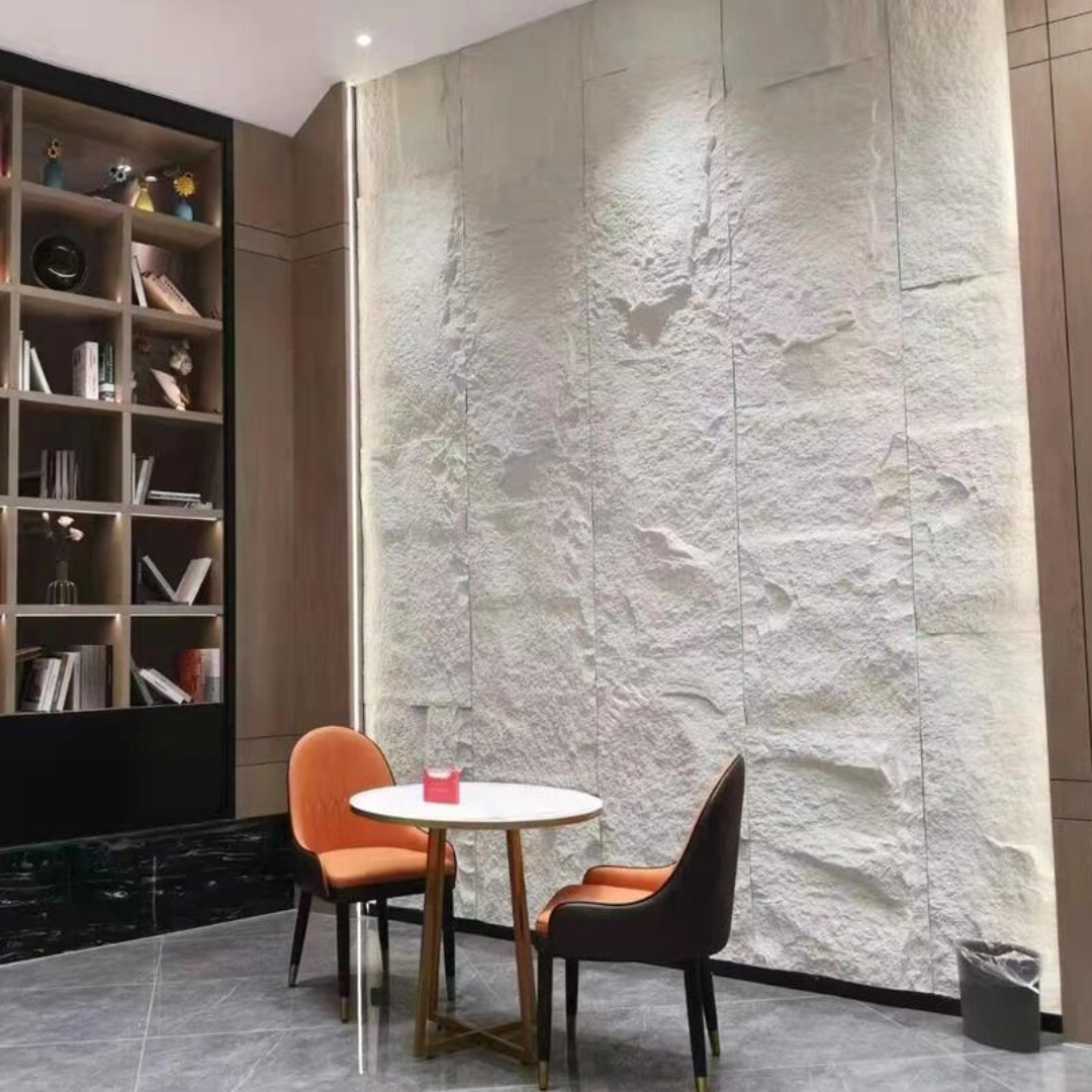Revestimento de Parede Pedra Leve Decorativa Branca | 1,20m x 0,60cm | 3cm de espessura