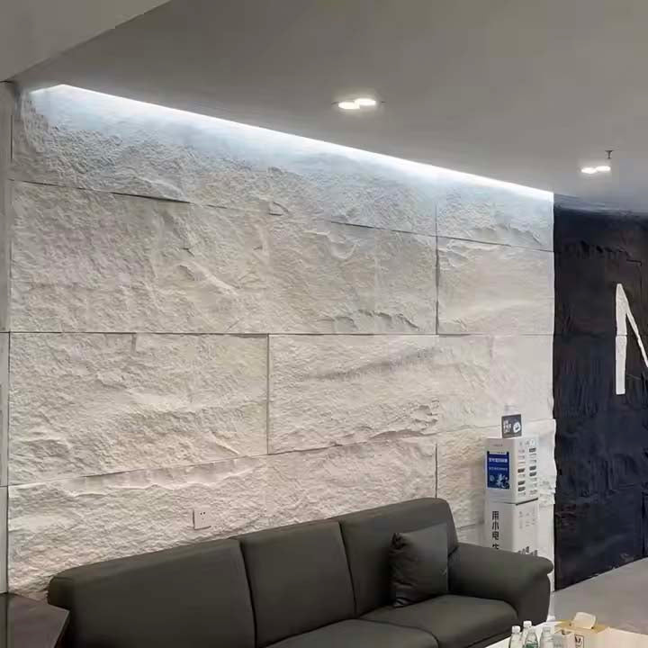 Revestimento de Parede Pedra Leve Decorativa Branca | 1,20m x 0,60cm | 3cm de espessura