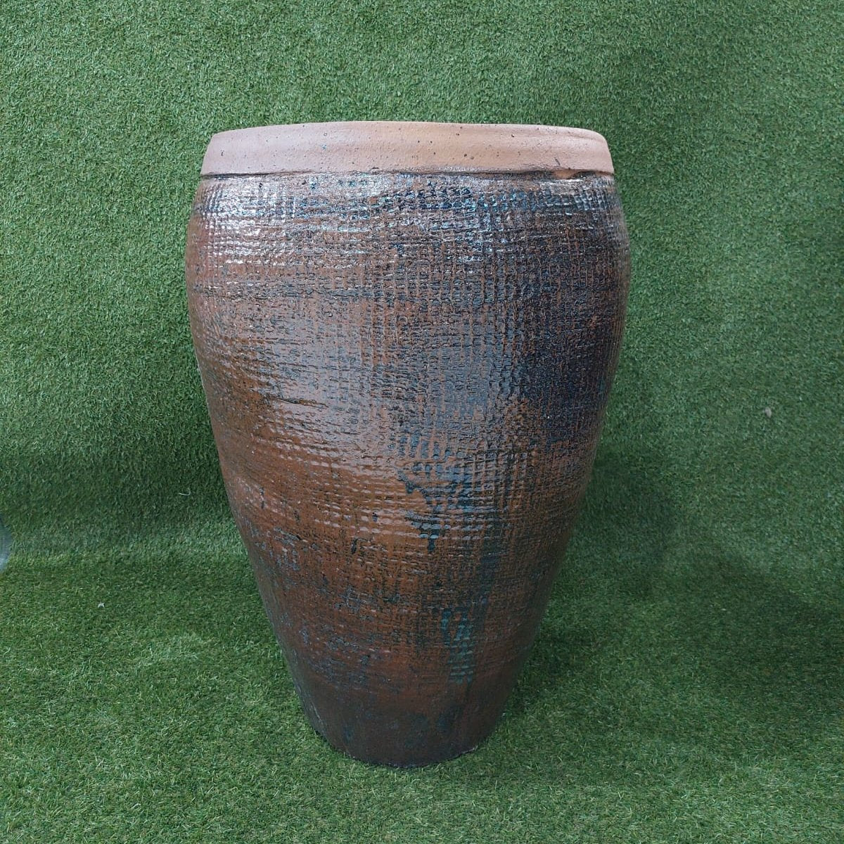 Vaso Vietnamita Grande Marrom Azulado | 61cm abertura x 69cm largura x 99cm de altura | ref. 3173