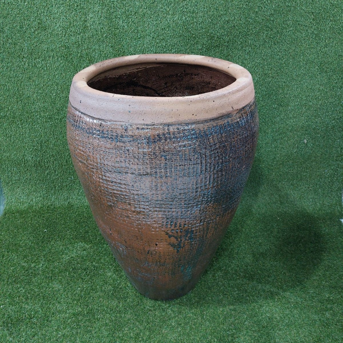 Vaso Vietnamita Grande Marrom Azulado | 61cm abertura x 69cm largura x 99cm de altura | ref. 3173