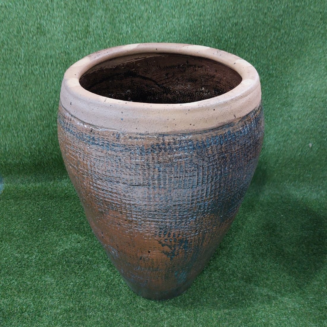 Vaso Vietnamita Grande Marrom Azulado | 61cm abertura x 69cm largura x 99cm de altura | ref. 3173