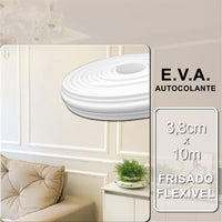 Boiserie frisado flexível de E.V.A Autocolante | 3,8cm x 10m