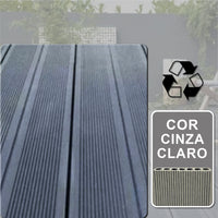 Deck Cinza Claro de Madeira Ecológica | 2,90m x 14,82cm | 2,3cm espessura