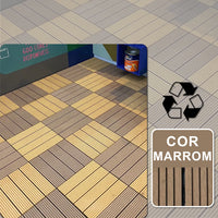 Deck modular Marrom de Madeira Ecológica | 30cm x 30cm