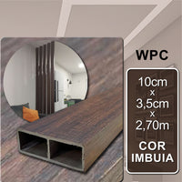 Divisória de Ambientes Leve Decorativa WPC - Imbuia | 10cm x 3,5cm x 2,70m