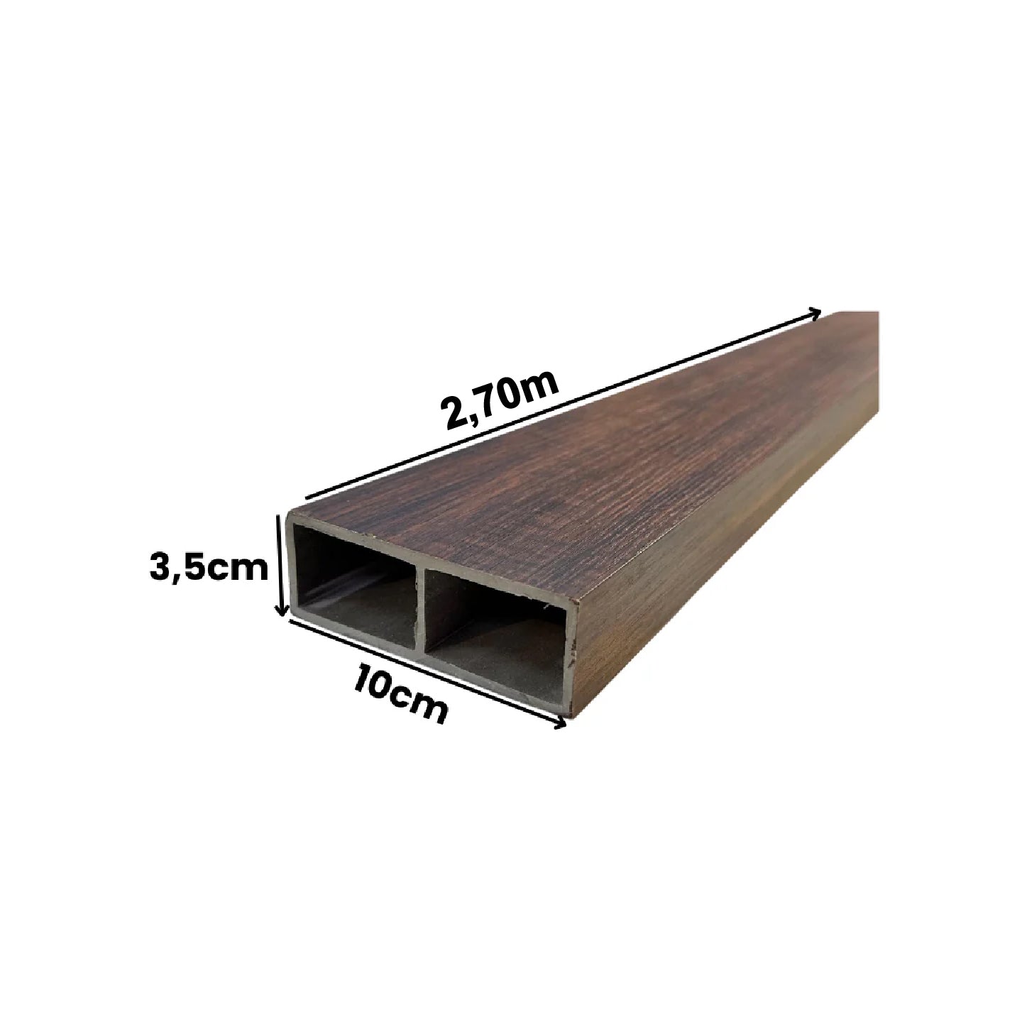 Divisória de Ambientes Leve Decorativa WPC - Imbuia | 10cm x 3,5cm x 2,70m