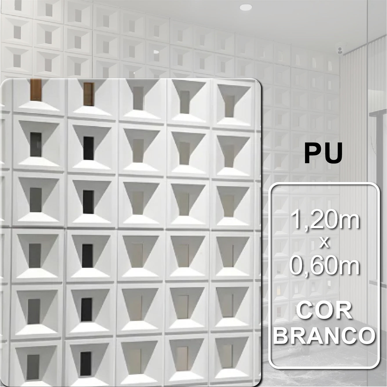 Pedra Leve Cobogó Decorativo Branco | 1,20m x 0,60m | 2,5 espessura.