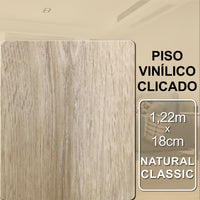 Piso Vinílico clicado - Natural Classic | 1,22m x 18cm | 2,196m² - caixa.