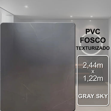 Revestimento Decorativo Premium | Placa Vinílica Flexível Marmorizada Gray Sky | 2,44m x 1,22m - 2,97m² de cobertura