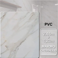 Placa Vinílica Marmorizada Decorativa Flexível Marmo Cristallo | 2,44m x 1,22m - 2,97m² de cobertura