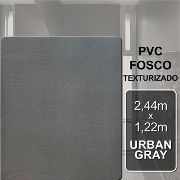 Revestimento Decorativo Premium | Placa Vinílica Flexível Marmorizada Urban Gray | 2,44m x 1,22m - 2,97m² de cobertura