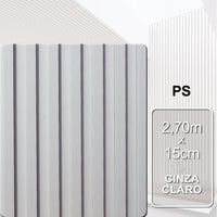 Ripado Interno de Poliestireno - Cinza Claro | 2,70m x 15cm | 1cm espessura