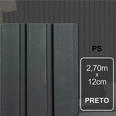 Ripado Interno de Poliestireno - Preto | 2,70m x 12cm | 1cm espessura