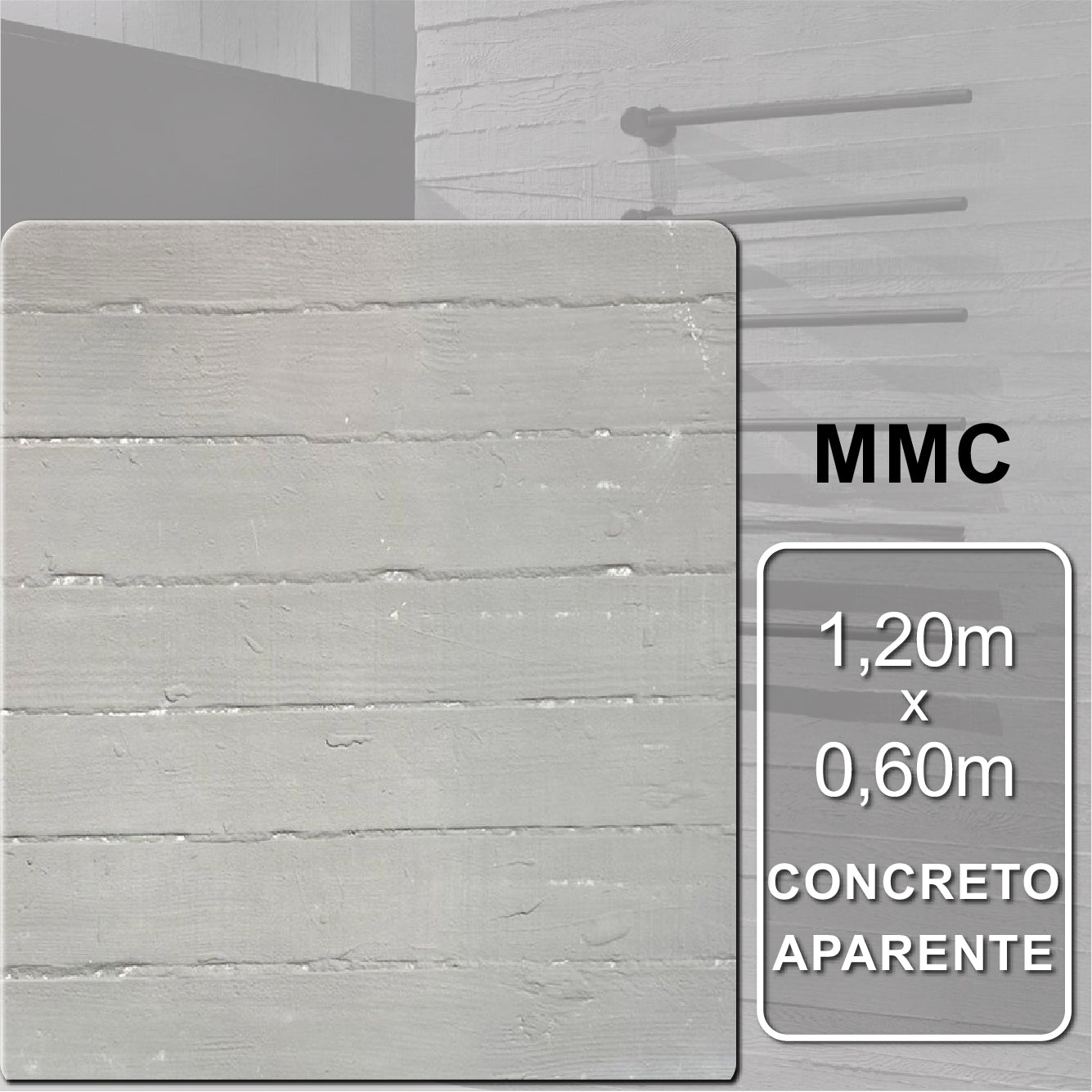 Pedra Leve Semi-Flexível Decorativa - Concreto Aparente | 1,20m x 0,60cm | 4mm de espessura