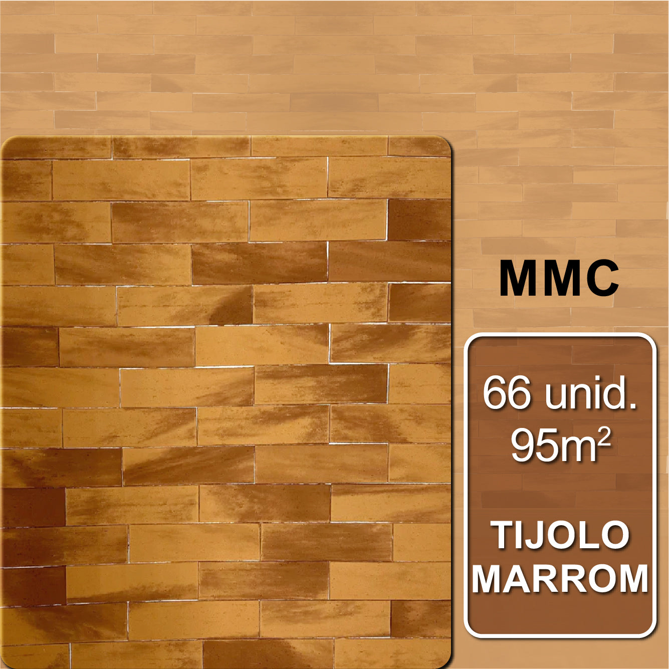 Tijolo Semi-Flexível Decorativo - Marrom | caixa com 66 unidades - 0,95m²