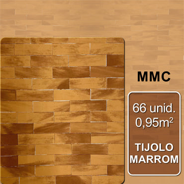 Revestimento Tijolo Semi-Flexível Decorativo - Marrom | 6cm x 24cm | caixa com 66 unidades - 0,95m²