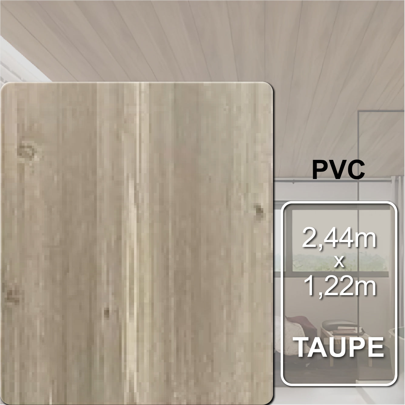 Teto Leve Taupe | 2,95m x 0,25m - 0,73m² | 7mm espessura.