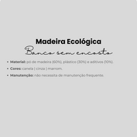 Banco para jardins sem encosto para áreas externas -  Madeira Ecológica