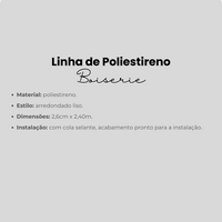 Boiserie arredondado liso de Poliestireno | 2,6cm x 2,40m