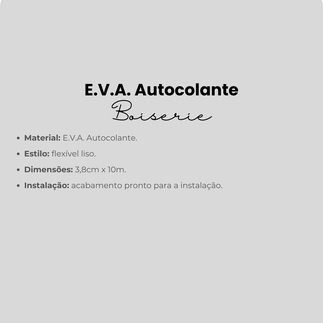 Boiserie frisado flexível de E.V.A Autocolante | 3,8cm x 10m