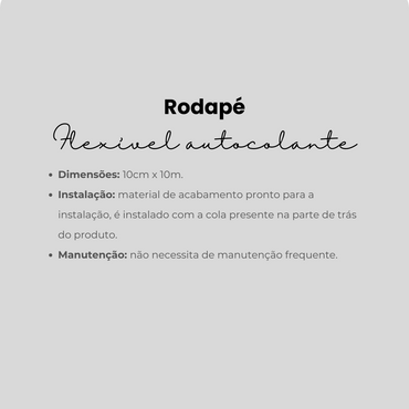 Rodapé Branco 10cm de E.V.A. Flexível Autocolante | 10cm x 10m.