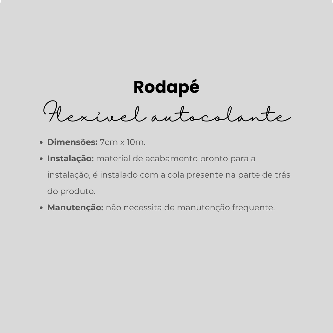 Rodapé Branco 7cm de E.V.A. Flexível Autocolante | 7cm x 10m.