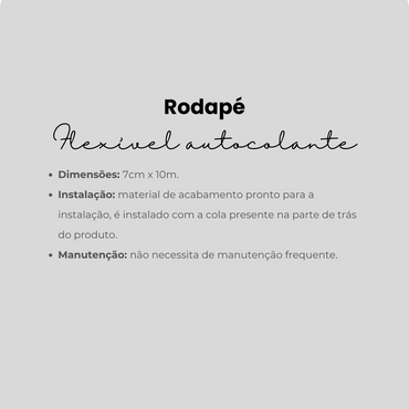 Rodapé Branco 7cm de E.V.A. Flexível Autocolante | 7cm x 10m.