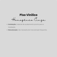 Piso Vinílico homogêneo - Cinza | valor/m².