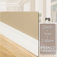 Rodapé Branco Frisado 20cm de Poliestireno | 1cm x 2,45m.