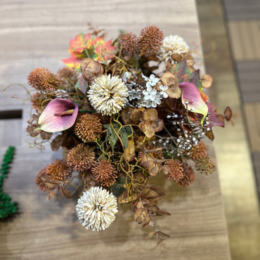 Vaso Cerâmica Espelhado Decorativo com Plantas de Outono Permanente