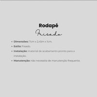 Rodapé Branco Frisado 10cm de PVC | 1cm x 2,45m.