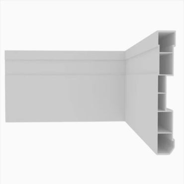 Rodapé Branco Frisado 10cm de PVC | 1cm x 2,45m.